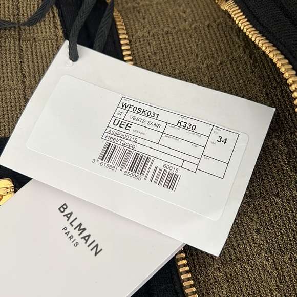 BALMAIN knit jacket army green size 34 - Picture 5 of 7